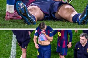 希望没大事，费尔明疑似腹股沟受伤，哭着离开球场