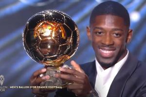 富起来了！登贝莱成巴黎队史第二位金球先生，第一个是梅西