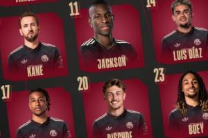 你的头顶怎么尖尖的😯拜仁首发图，杰克逊头部比队友“大一号”