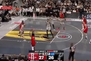 视野不错！谢泼德大对角传球助攻阿门命中三分